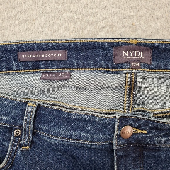 NYDJ Barbara Bootcut Jeans Womens 22W‎ Blue Denim Fit Is Everything Ankle Slit - Picture 6 of 9